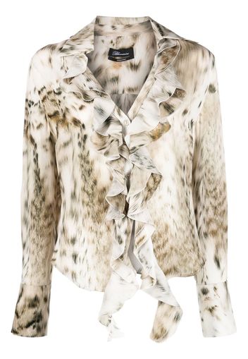 Blumarine leopard-print silk blouse - Neutrals