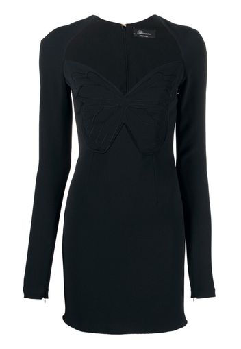 Blumarine butterfly-embroidered minidress - Black