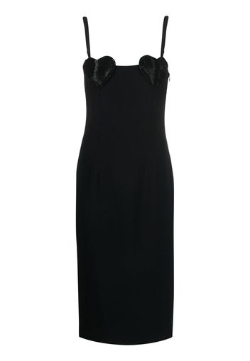 Blumarine heart-appliqué pencil midi dress - Black