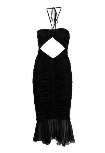 Blumarine cut-out pleated midi dress - Black