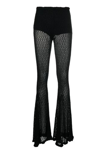 Blumarine crochet-knit scallop-edge pants - Black