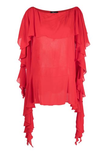 Blumarine draped semi-sheer blouse - Red