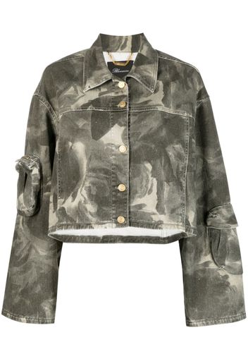 Blumarine abstract-print jacket - Grey