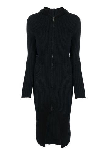 Blumarine zip-up ribbed midi dress - Black