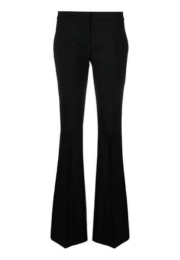 Blumarine flared wool-blend trousers - Black