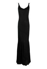 Blumarine knot-detail satin gown - Black