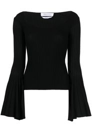 Blumarine wide-sleeve knitted top - Black