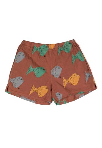 Bobo Choses all-over print organic-cotton shorts - Brown