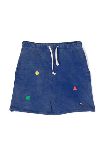 Bobo Choses embroidered-logo drawstring-waist shorts - Blue