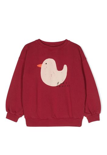 Bobo Choses Rubber Duck-print organic-cotton sweatshirt - Red