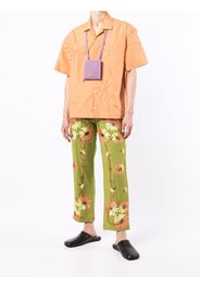 BODE Victorian floral-embroidered trousers - Green