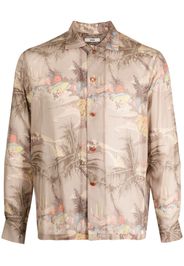 BODE tropical-print silk shirt - Brown