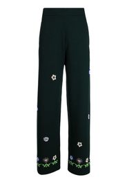 BODE floral-embroidered wool trousers - Green