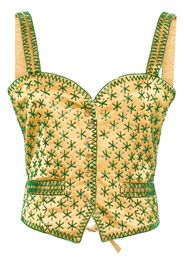 BODE embroidered-design tank top - Yellow