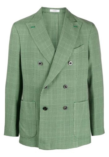 Boglioli check-print silk blazer - Green