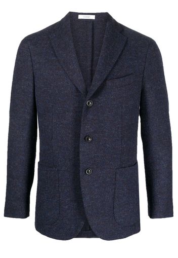 Boglioli herringbone-pattern single-breasted blazer - Blue