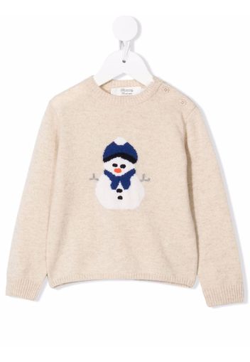 Bonpoint Tyler snowman knitted jumper - Neutrals