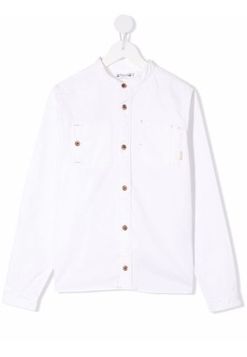 Bonpoint band collar button down shirt - White