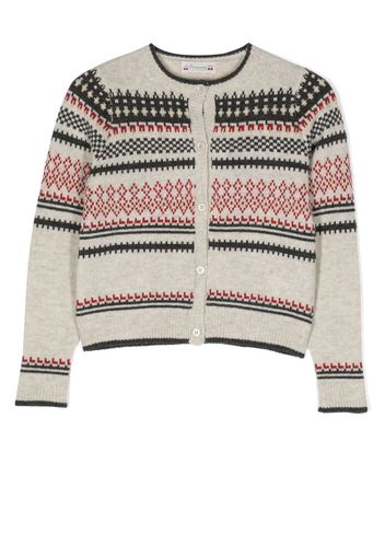 Bonpoint intarsia-knit cardigan - Grey