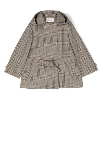 Bonpoint Charlene plaid-check print coat - Brown