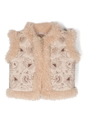 Bonpoint Tuli floral-embroidered gilet - Neutrals