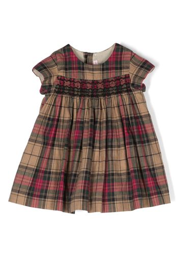 Bonpoint tartan-check smock dress - Neutrals