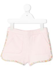 Bonpoint liberty-print trim fleece shorts - Pink