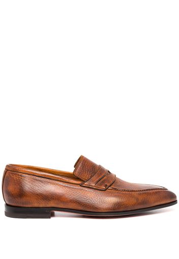 Bontoni principe leather slip-on loafers - Brown