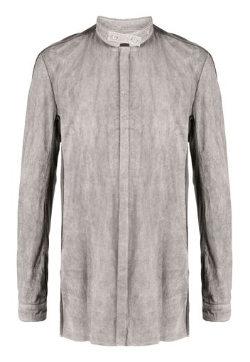 Boris Bidjan Saberi stand-up-collar cotton shirt - Grey