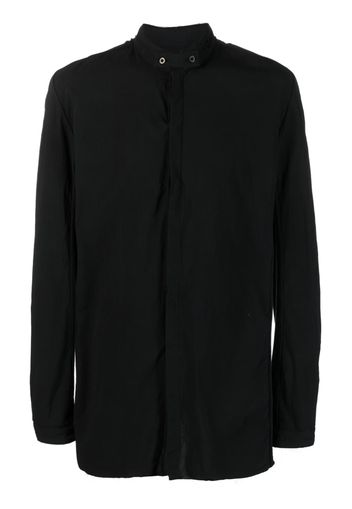 Boris Bidjan Saberi stand-up-collar long-sleeve cotton shirt - Black