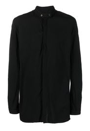 Boris Bidjan Saberi stand-up-collar long-sleeve cotton shirt - Black