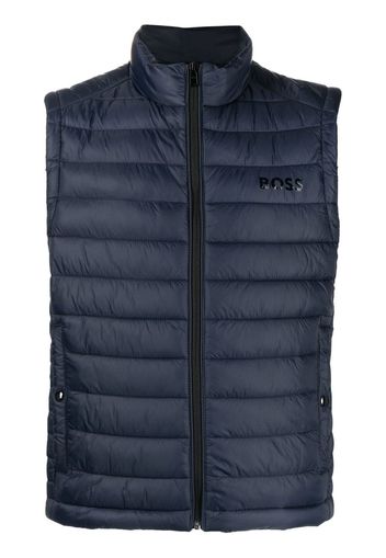 BOSS tonal logo-print quilted gilet - Blue