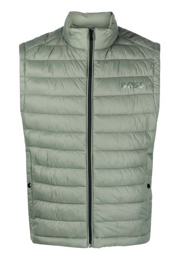 BOSS tonal logo-print quilted gilet - Green