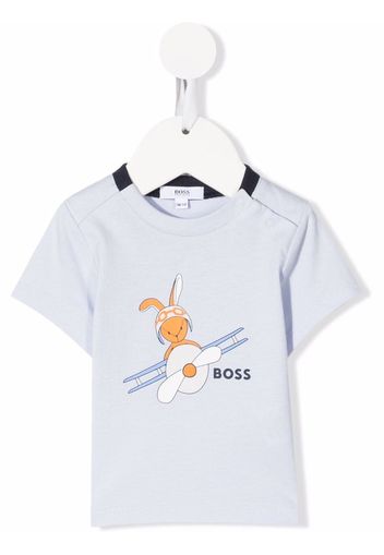 BOSS Kidswear logo print T-shirt - Blue