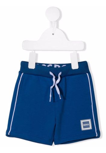 BOSS Kidswear logo-patch track shorts - Blue