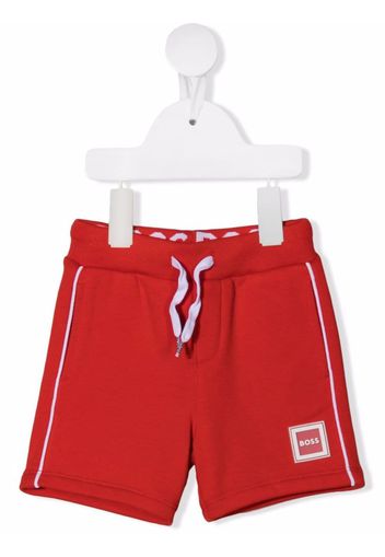 BOSS Kidswear logo-patch track shorts - Red