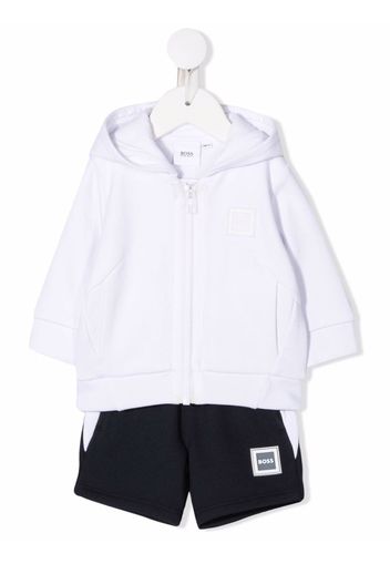 BOSS Kidswear logo-print cotton tracksuit set - Blue