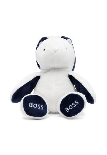 BOSS Kidswear embroidered-logo bunny toy - White