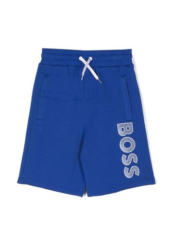 BOSS Kidswear logo-print track shorts - Blue