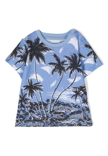 BOSS Kidswear palm-tree cotton T-Shirt - Blue