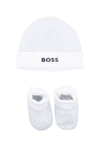 BOSS Kidswear logo-print cotton cap - White