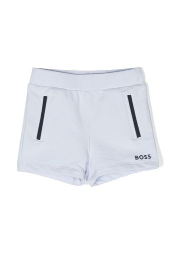 BOSS Kidswear tonal-detailing jersey shorts - Blue