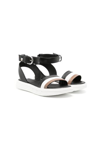 BOSS Kidswear round-toe leather sandals - Black