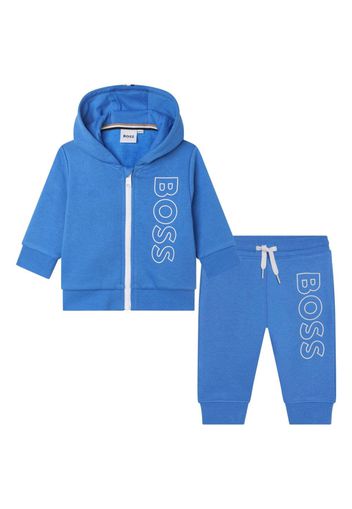 BOSS Kidswear debossed-logo tracksuit set - Blue