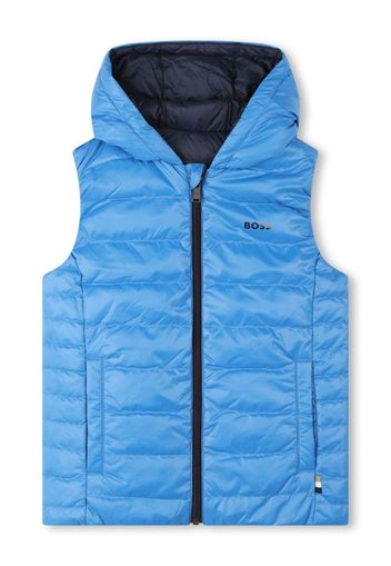 BOSS Kidswear reversible padded hooded gilet - Blue