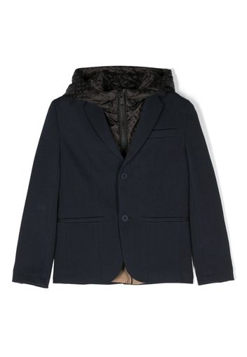 BOSS Kidswear hooded single-breasted blazer - Blue