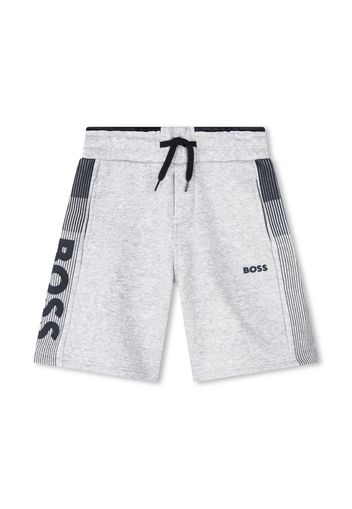 BOSS Kidswear logo-print cotton track shorts - Grey