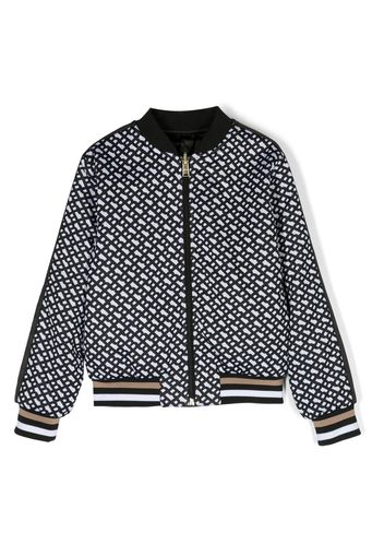 BOSS Kidswear reversible monogram-pattern bomber jacket - Black