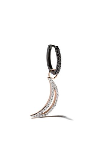 18kt rose gold Moon Night oval diamond hoop earring