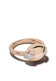 18kt rose gold Earth diamond ring